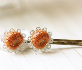 Miniature Food Jewelry - Butter Croissant Hair Bobby Pin