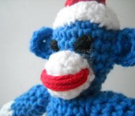 Sock Monkey toy Mini Crochet 7 Inches