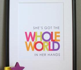 She's Got the Whole World in Her Hands, Christian Art Print