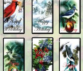Digital Images Collage Sheet - Clip Art Elements- Digital Scrapbooking- 'Happy Holiday' Gift Tag