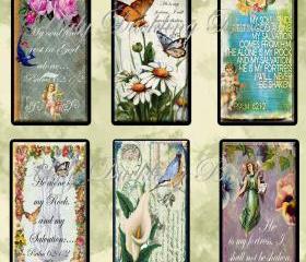 Digital Images Collage Sheet - Clip Art Elements- Digital Scrapbooking- 'Psalm 62' Gift Tag