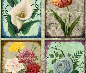 Digital Images Collage Sheet - Clip Art Elements- Digital Scrapbooking- 'Psalm 62' Gift Tag-Greeting Card