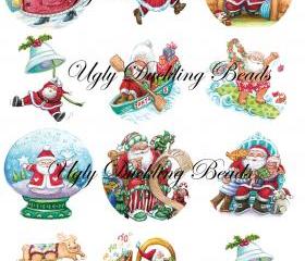 Digital Images Collage Sheet - Clip Art Elements- Digital Scrapbooking- 'It's All About Santa'