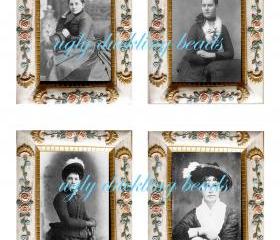 Digital Collage Sheet - Clip Art Elements- Digital Scrapbooking-' The Way We Were 2' Victorian Frame and Images