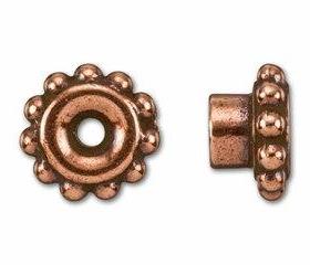 10 Pieces - Tierracast Antique Copper Bead Aligners- Bead Findings, Supplies- -Pewter, Lead-free