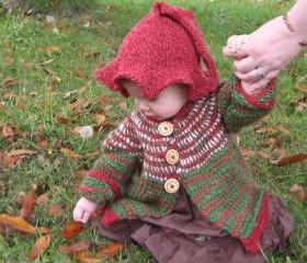 Luxuiriously soft, Peruvian Hand Spun, Tunisian Jacket baby sweater, OOAK