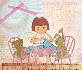 Kids wall art Children's art print Tea Party print 6 x 6