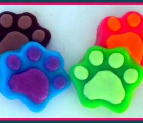 Soap - Paw Prints Goat Milk Soaps - 4 Soaps - Party Favors - You Choose Colors and Scent