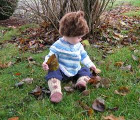 Super comfy, slouch baby, Little Boy Blue, 100% cotton baby pull over sweater - OOAK - Ready to Ship