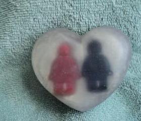 Valentine Soap - Mini Men Heart Soap - Fruit Rings Scent
