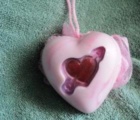 Heart Soap Scrubbie - Dream Angels Scent