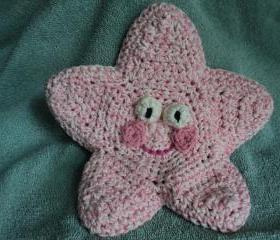 Crocheted - Pink Star Bath Mitt