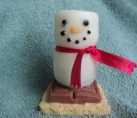 S'mores Snowman Soap - Toasted Marshmallow Scent
