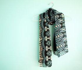 Blue Chiffon Scarf