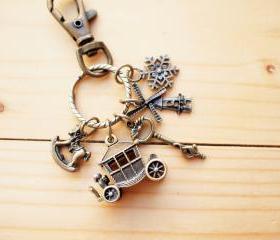 Charm Keychain, Romance Horse Carriage