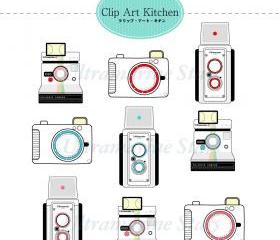 Printable Digital clip art: Camera set