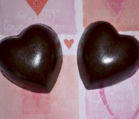Heart Shaped Solid Chocolates for Romance/Valentine's Day Set of 6