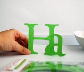 Happy birthday die cut letters in Lime Green for Banner (3.5 inches tall) Textured Cardstock A84