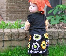 OOAK - Baby girl Granny Square crocheted skit - Ready to ship