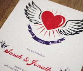 Retro Tattoo - Wedding Invitation (PRINTABLE)
