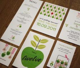 Apple and Pear Orchard Farm - Wedding Stationery Set (PRINTABLE) - Set of 6