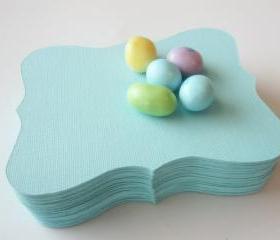 12 candy jar labels , Large Bracket cards (4.5 x 3.5 inches) in Teal Textured Cardstock A13