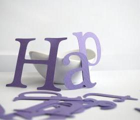 Happy birthday die cut letters in Purple for Banner (3.5 inches tall) Textured Cardstock A83