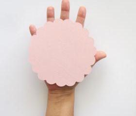 16 Pink (5.0 inches) Scalloped Circles in Textured Cardstock A68