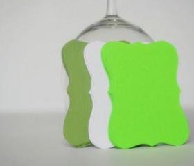 36 Bracket cards in Lime green, Olive green and white Cardstock (3.5 x 2.5 inches) die cuts A37