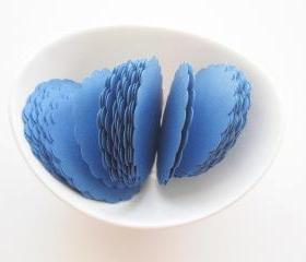 32 Scalloped Circles (2.5 inches) in navy Blue Textured Cardstock Die Cut A06
