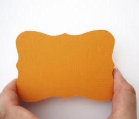 24 Orange Bracket cards (3.5 x 2.5 inches) die cuts A14
