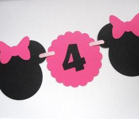 Minnie Mouse I am 1 Birthday Banner A101