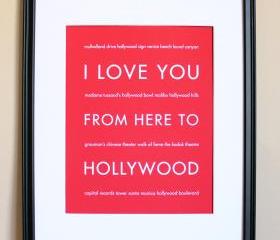 Hollywood art print, 8x10