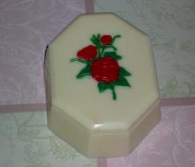 Solid Chocolate Rose Topped Candy Box Valentine Romance