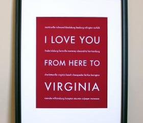 Virginia art print, 8x10