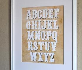 Western Alphabet Nursery Art, 8x10