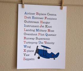 Airplane Alphabet, 8x10 