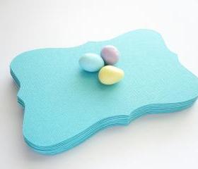 24 Bracket cards (5.5 x 3.5 inches) in Aqua Blue Textured Cardstock A18