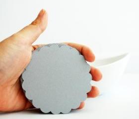 32 Grey scalloped circles (2.5 Inches) Textured Cardstock A70