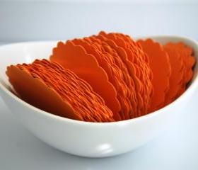 48 Scalloped Circles (2.5 inches) in Orange textured Cardstock Die Cut A60