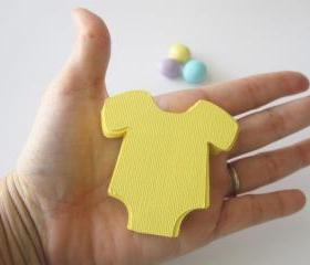 50 Baby Yellow Onesie Die Cut for scrapbooking Textured Cardstock A20