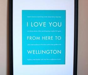 New Zealand art print, 8x10 