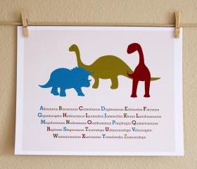 Three Dinosaurs ABCs, 8x10 