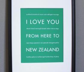 New Zealand Travel Art, 8x10
