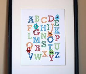 Monster Alphabet, 8x10 - BOY