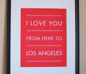 Los Angeles Art Print, 8x10