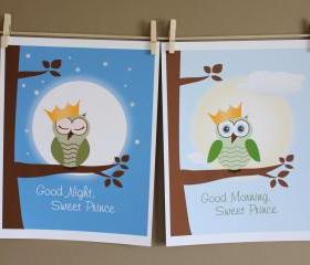 Good Night and Good Morning Sweet Prince, Two 8x10 Prints - BOY