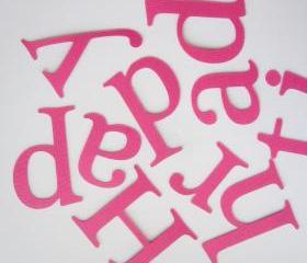 Happy birthday, Hot pink die cut letters for Banner (3.5 inches tall) Textured Cardstock A238