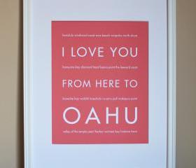 Oahu art print, 8x10
