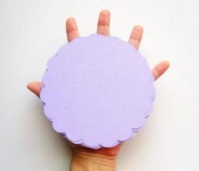16 Light Purple (5.0 inches) Scalloped Circles inTextured Cardstock A69